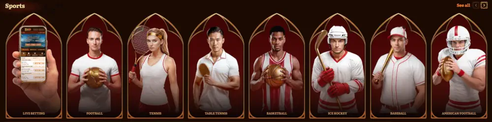 Kategorie sportovního sázení Wild Robin a náhled mobilní aplikace